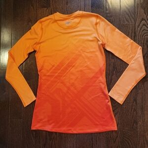 Reebok Longsleeve Spandex Activewear, Orange color, Size M
